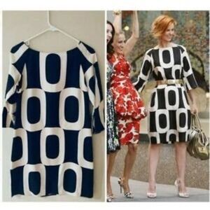 London Times geometric mod Gogo style Dress worn on sex in the city by Miranda